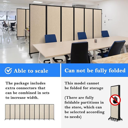 Upgrade Version Room Partition and Divider, Freestanding Rolling Dividers - Image 3