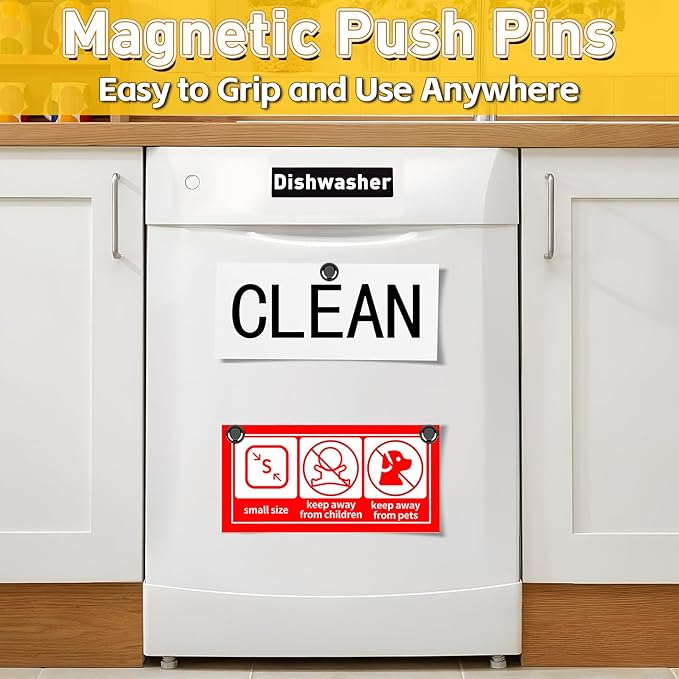 VNDUEEY 200 Pack Black Fridge Magnets, Refrigerator Magnets Whiteboard Magnets - Image 6