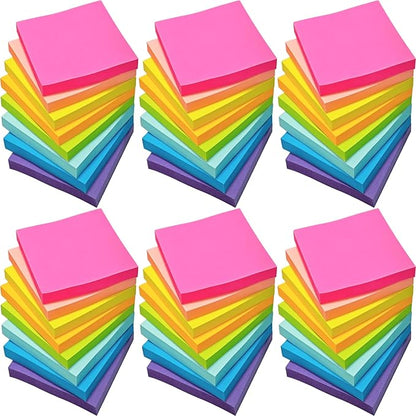 48 Pack 2400 Sheets Sticky Notes 3x3, 8 Colors Sticky Note Pads, Colored Sticky by Beieverluck