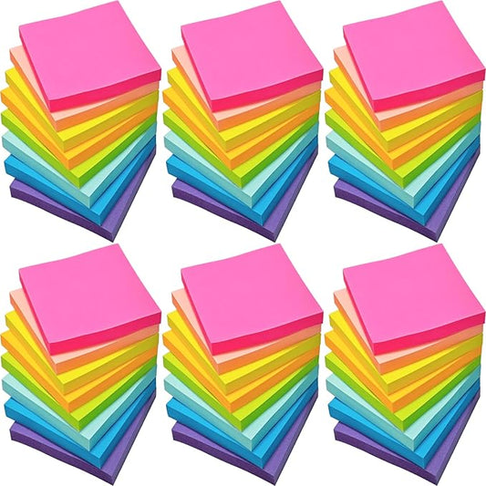 48 Pack 2400 Sheets Sticky Notes 3x3, 8 Colors Sticky Note Pads, Colored Sticky by Beieverluck