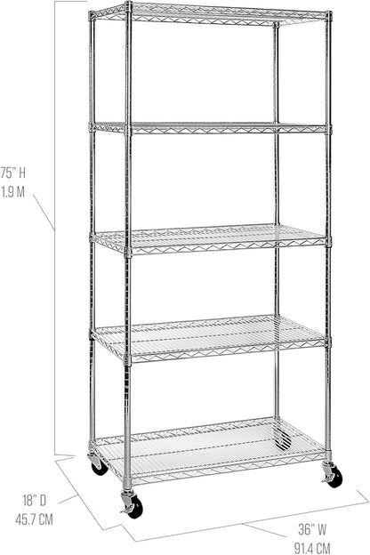 Seville Classics UltraDurable Heavy Duty NSF Solid Steel Wire Rack Storage Unit - Image 4
