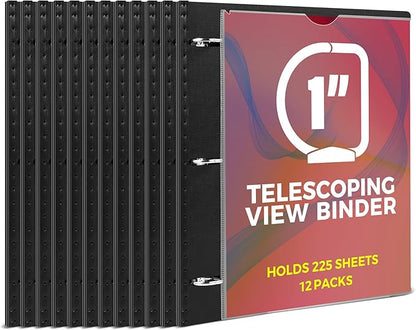 MAKHISTORY 1 Inch Telescoping 3 Ring Binder-12PCS, Flexible Binder by MAKHISTORY
