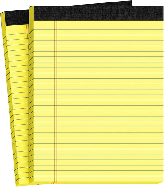 Legal Pads 8.5 X11, Narrow Ruled Notepads, 2 Pack, 50 Sheet/Pad, Tear Off by Glyanlee