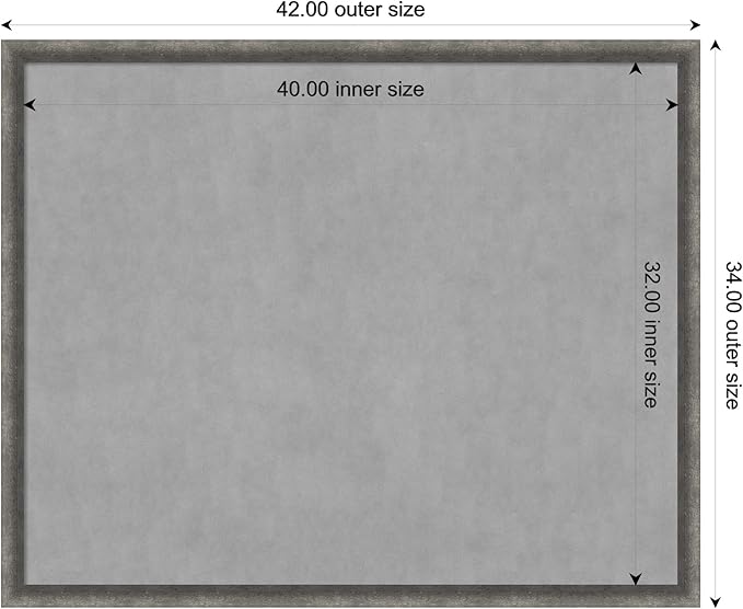 Amanti Art Grey Framed Magnetic Board 34x42 X-Large Vision Board - Image 3