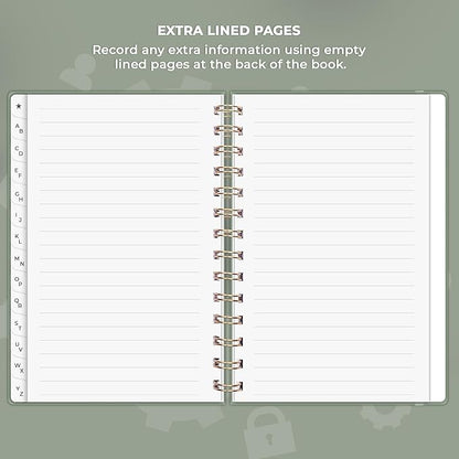 Clever Fox Password Book Spiral – Internet Address & Password Organizer - Image 6