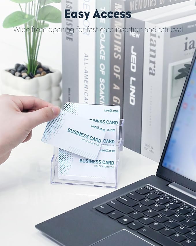 Uniclife 2 Pack Acrylic Business Card Holder - Image 5