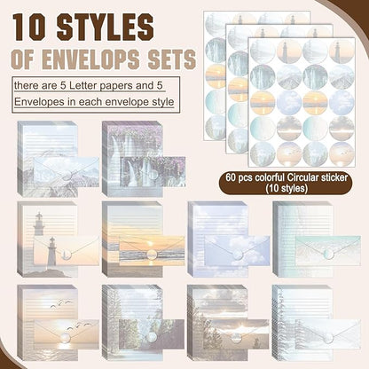 TaoBary 160 Pcs Stationery Paper Set 50 Double Sided Stationery Papers - Image 3