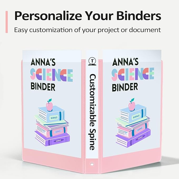 BinderX Extra Durable 3 Ring Binder, Round Ring 1 Inch Binders, Fits 175 Sheets - Image 5