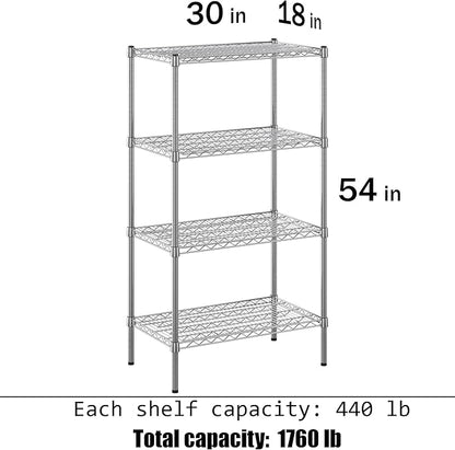 Regal Altair 18" Deep x 30" Wide x 54" Height Wire Shelving Kit | 4-Tier | NSF - Image 3