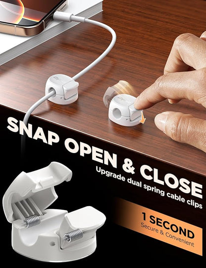 8Pack Cord Organizer Cable Clips, Chfeila Cord Holder, Desk Cable Management - Image 3