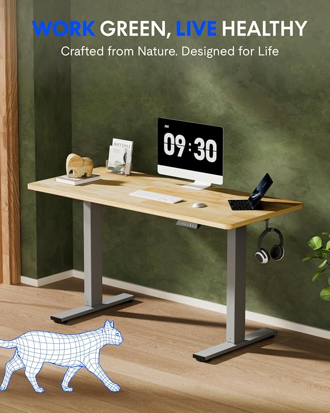 FLEXISPOT EN1 One-Piece Solid Wooden Standing Desk 48 x 24 Inches Height - Image 2