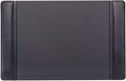 Dacasso Black Leather 22" x 14" Side Rails Desk Pad by Dacasso