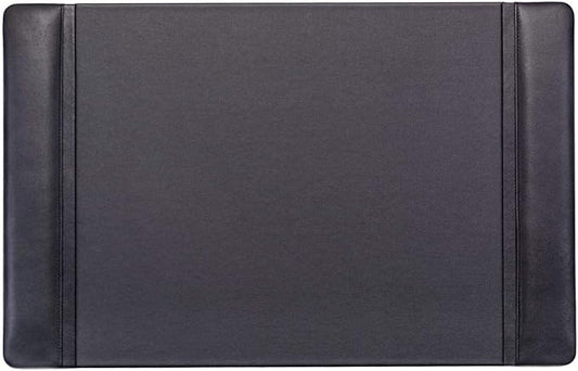Dacasso Black Leather 22" x 14" Side Rails Desk Pad by Dacasso
