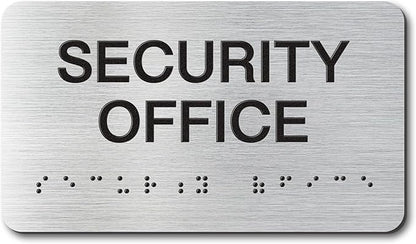 SECURITY OFFICE Signs with Raised Text & Grade 2 Braille, Brushed by EliteSign