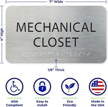 ADASigns Mechanical Closet Sign 7" W x 4" H - Image 3