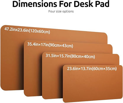 YSAGi Leather Desk Protector, Office Mat, Large Mouse Mat, Non-Slip PU Leather - Image 4