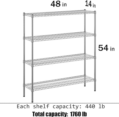 Regal Altair 14" Deep x 48" Wide x 54" Height Wire Shelving Kit | 4-Tier | NSF - Image 3