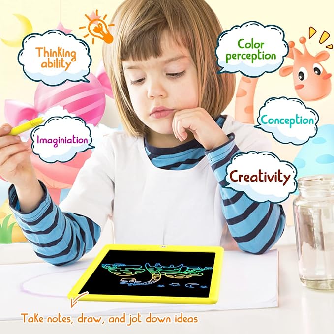 BUKEBU LCD Writing Tablet Doodle Board, 10.5 inch Colorful Drawing Pad - Image 4