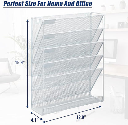 EASEPRES Desk File Organizer Mesh 6-Tier, Hanging Wall Mount Document - Image 3