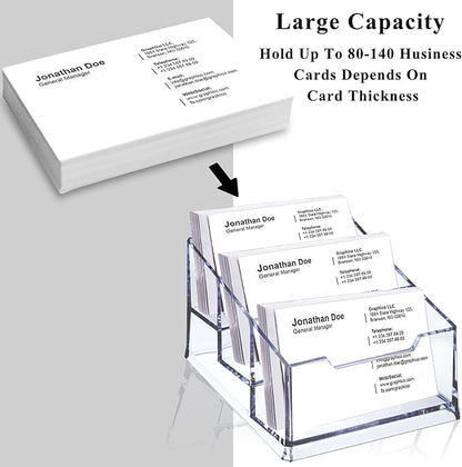 Clear Acrylic Business Card Holder, 3 Tier Premium Acrylic Clear Business Card - Image 3