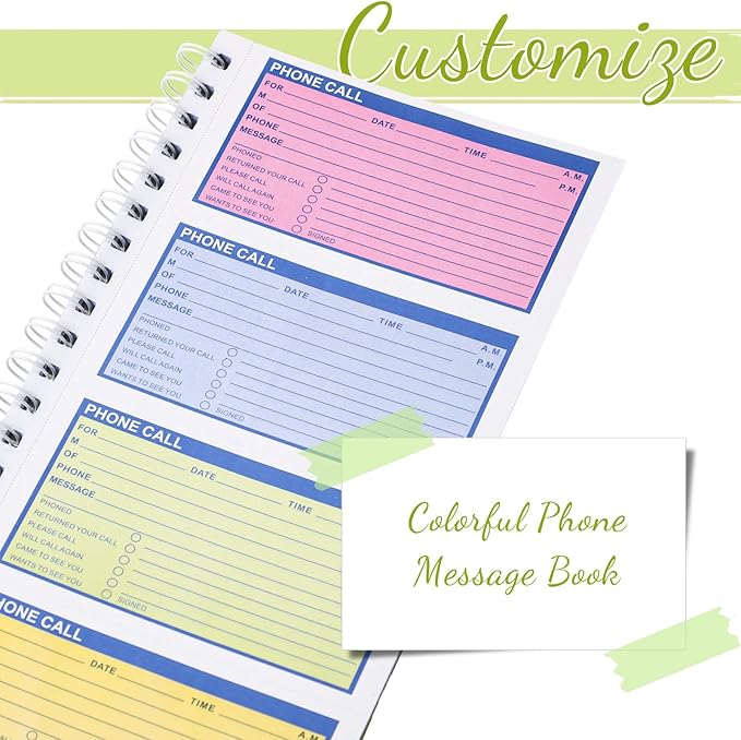 Sinmoe 2 Pcs Spiral Bound Phone Message Book - Image 3