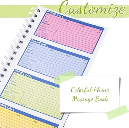 Sinmoe 2 Pcs Spiral Bound Phone Message Book - Image 3
