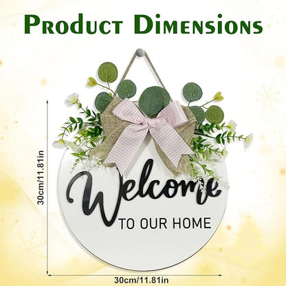 VPDTVK Welcome Sign for Front Door, Rustic Welcome Door Sign Outdoor Wreaths - Image 7