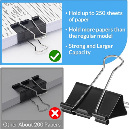 2 Inch 40 Pack Extra Large Binder Clips, Jumbo Paper Clips, Big Paper Clamps - Image 3