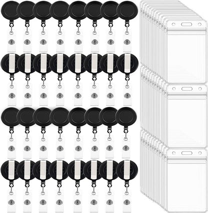 100 Pack Retractable Badge Reel Clips by Beieverluck