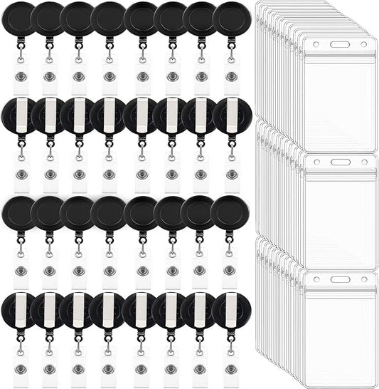 100 Pack Retractable Badge Reel Clips by Beieverluck
