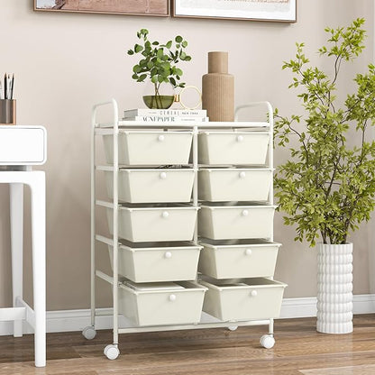 GOFLAME 10-Drawer Rolling Storage Cart, Art Craft Storage Organizer on Wheels - Image 8