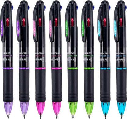 Bribobo 8 Pack Multicolor Ballpoint Pens 4-in-1 0.7mm Colored Retractable - Image 7