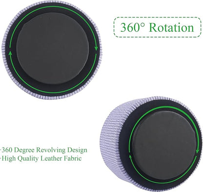Hennaja Round Leather Art Supply Organizer, Remote Control Holder, 360 Degree - Image 4