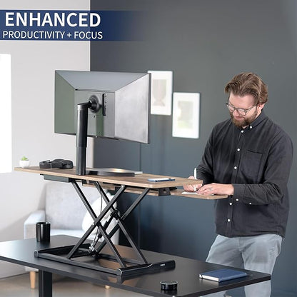 VIVO 42 inch Desk Converter, K Series, Height Adjustable Sit to Stand Riser - Image 4