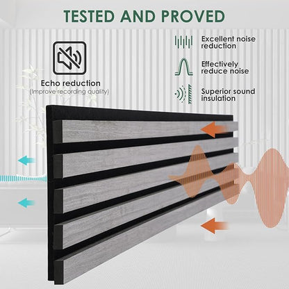 VallisCo 4-Piece Wood Slat Acoustic Panels - Image 3