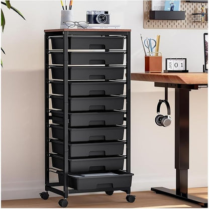 SYKIARIOL Rolling Cart with Drawers, 10 Drawer Rolling Cart, Rolling storage - Image 6