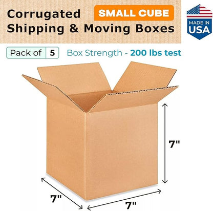 Small Cube Moving & Shipping Boxes 7 x 7 x 7 inches - Image 2
