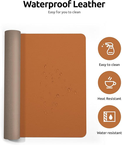 YSAGi Leather Desk Protector, Office Mat, Large Mouse Mat, Non-Slip PU Leather - Image 4