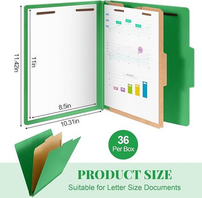 Skyygemm 36 Pcs Classification Folders Letter Size, 1 Divider Pressboard File - Image 2