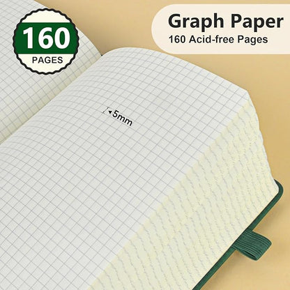 PERCUN Graph Paper Notebook, 160 Pages Grid Journal - Image 4