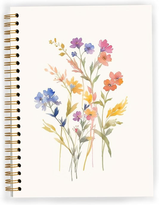 JWVK Vintage Wild Flower Botanical Plant Notebook 05, Rustic Spring Floral by JWVK