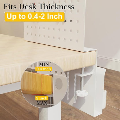 Henitol Clamp-on Desk Pegboard, Desk Side Storage, Steel Privacy Panel - Image 2