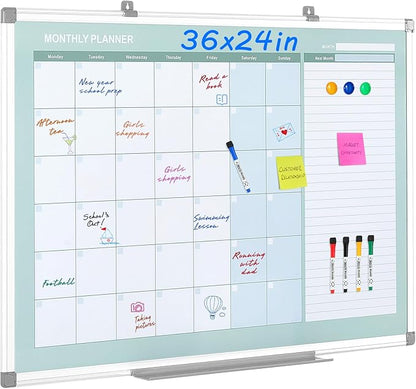 MAKELLO Dry Erase Calendar for Wall 36" x 24", Large White Board Calendar by MAKELLO