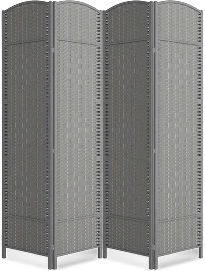 cocosica Paper Rope Room Divider, 4 Panel Wood Mesh Woven Design Screen by cocosica