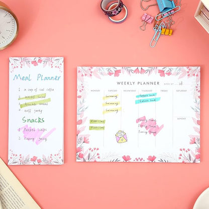 Weekly Planner Notepad Tear Off Set of 2 Weekly Calendar Pad 52 Undated To Do - Image 3