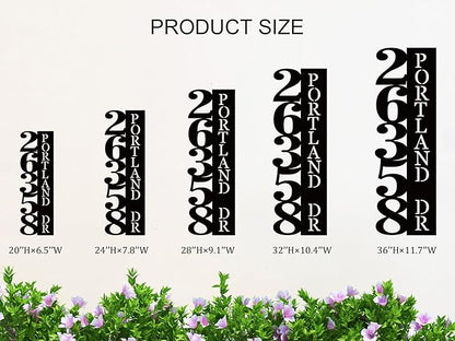 Custom Metal House Number Sign, Personalized House Number Sign, Vertical - Image 5