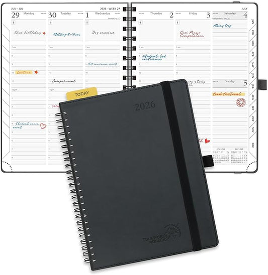 POPRUN 2026 Planner with Hourly Schedule, Vertical Layout by POPRUN