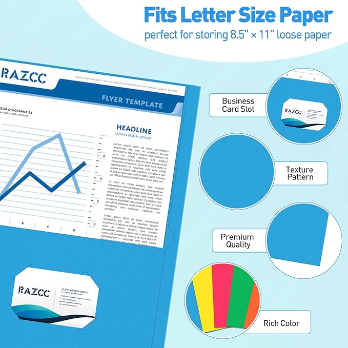 Two Pocket Folders, RAZCC 100 Pack File Folders - Image 3