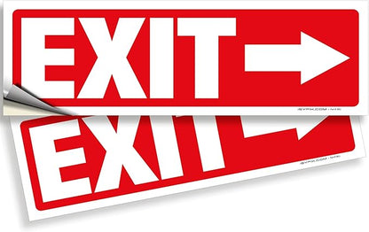 iSYFIX Exit Signs Stickers 2 Pack 12x4 Inch by iSYFIXPREMIUMSIGNS