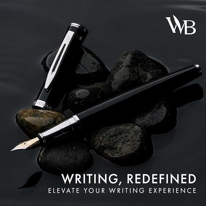 Wordsworth & Black Fountain Pen Set, Medium Nib, Includes 24 Pack Ink Cartridges - Image 2